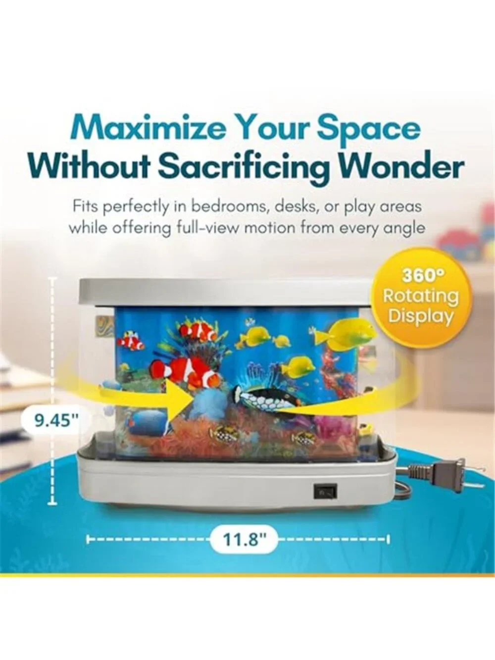 LED Fake Fish Aquarium Lamp Moving Fish Tank Night Light Home Office Decor